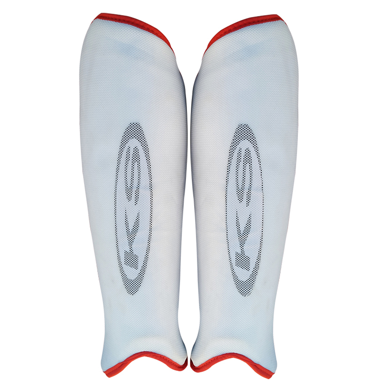ks anatomic net shinguard silver|red
