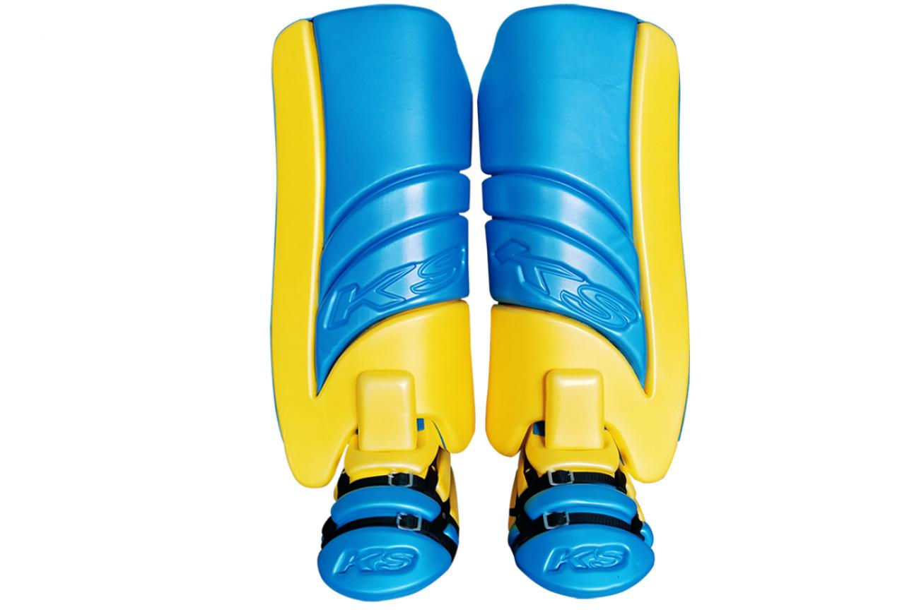 ks abs legguards + kickers yellow|blu-medium